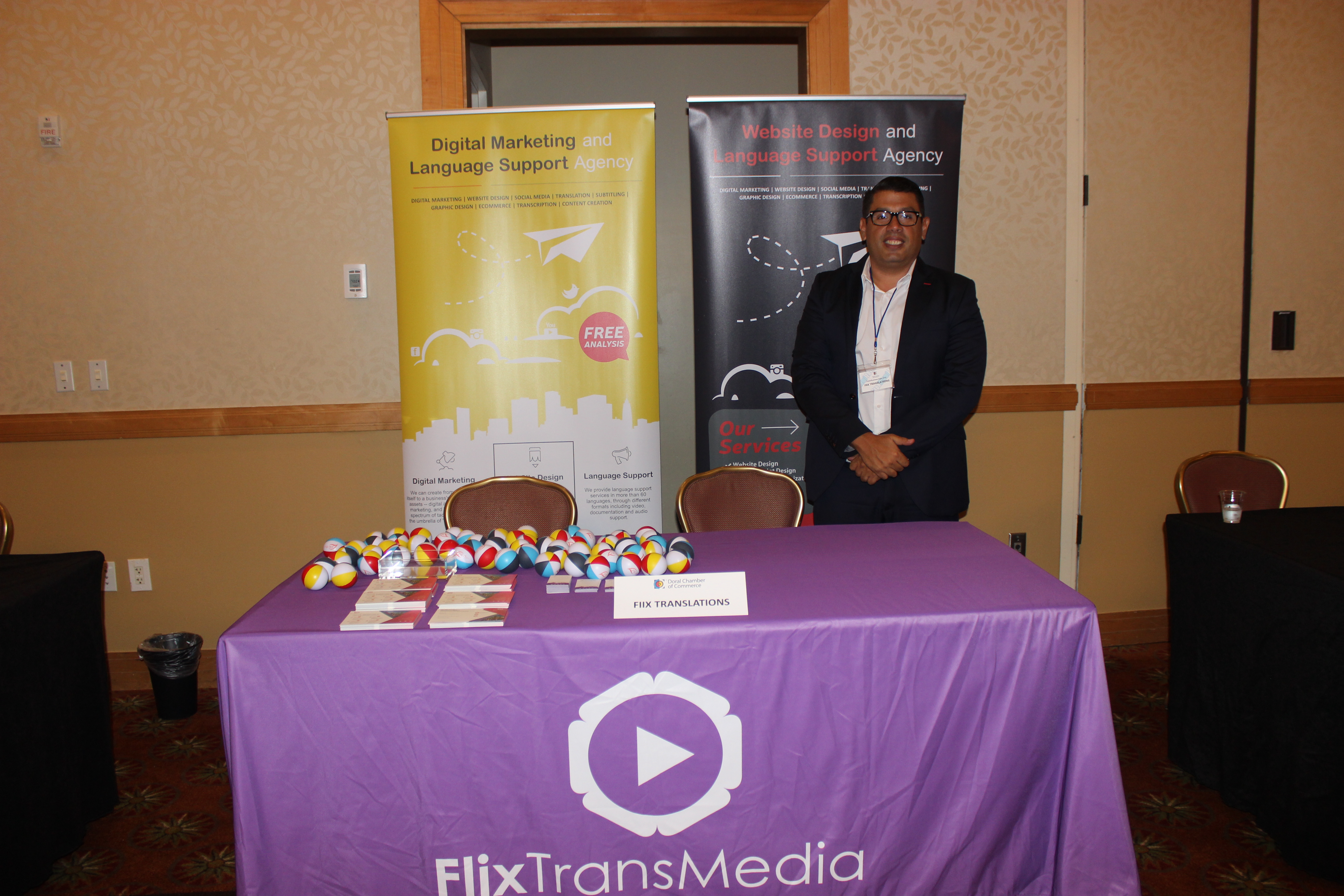 FlixTransMedia representing business in ExpoMiami 2018 hosted by the Doral Chamber of Commerce.