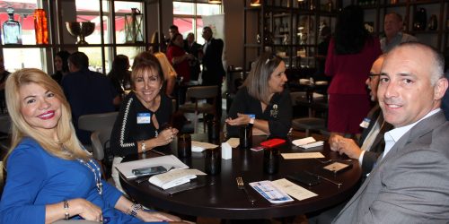 Doral Chamber of Commerce introduces a full table of guests in Gusto Ristobar luncheon.