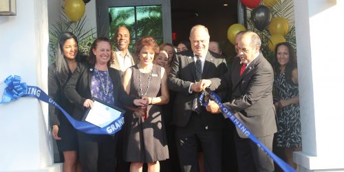Ribbon cutting at Mirador Apartments Grand Opening hosted by the Doral Chamber of Commerce.