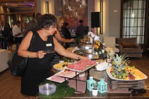 Doral Chamber of Commerce introduces Mirador Apartments, food stand available.