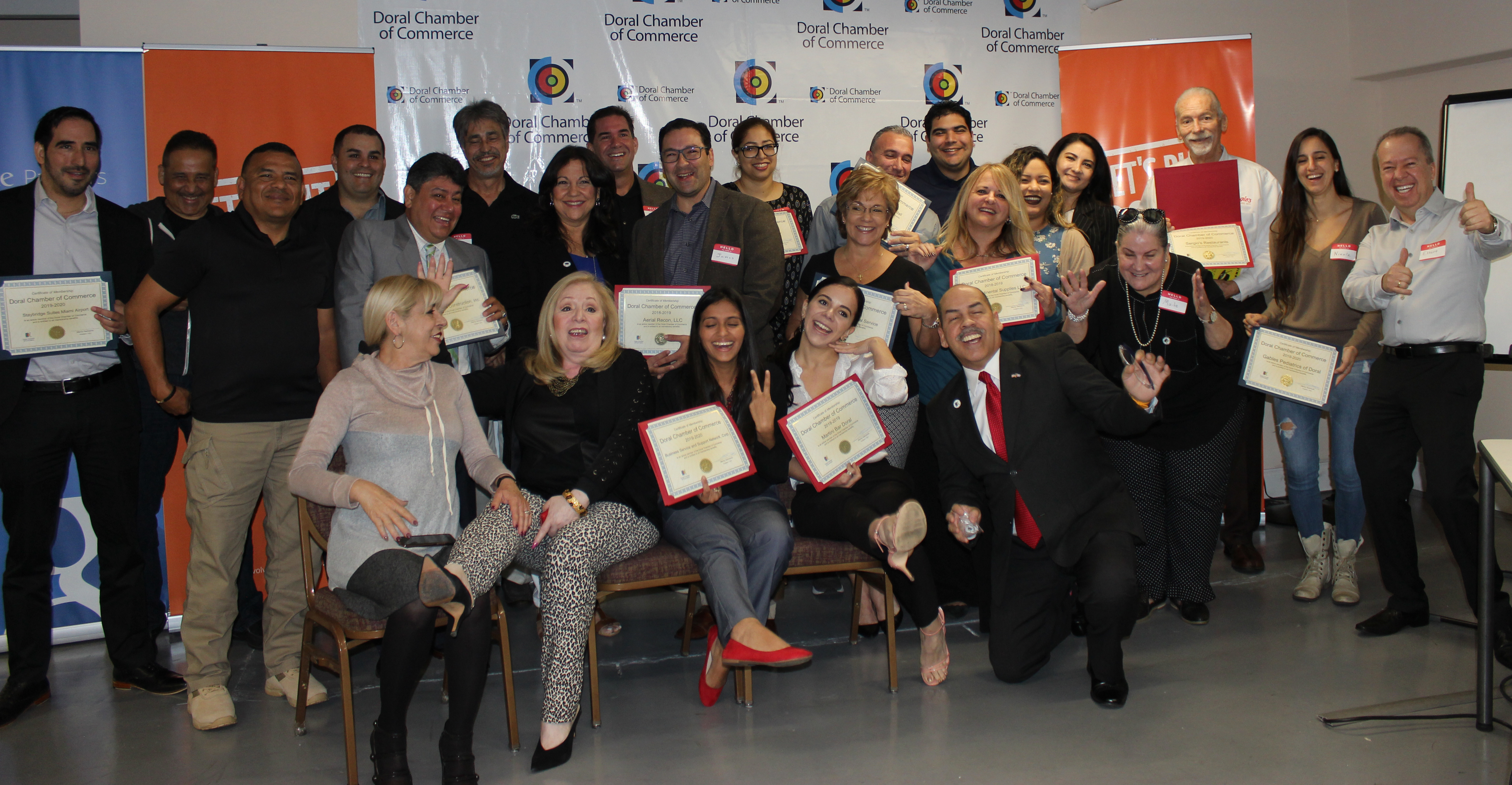 Doral Chamber of Commerce introduces Circle of Success event, group photo with new members of the DCC.