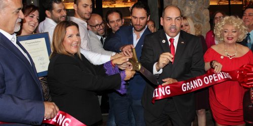 Doral Chamber of Commerce introduces Novecento Grand Opening, ribbon cut and the restaurant open.