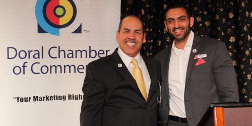Doral Chamber of Commerce Carnival Cruise Luncheon 2019, Networking Event in Miami, Florida. Manny Sarmiento with Carnival Cruise Victory Host.