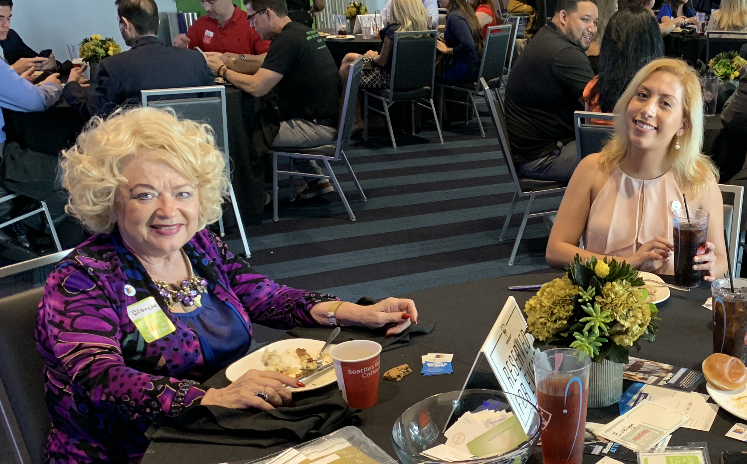 Doral Chamber of Commerce introduces Danielle Vargas and Blanche de Jesus to Topgolf Doral Networking Luncheon.