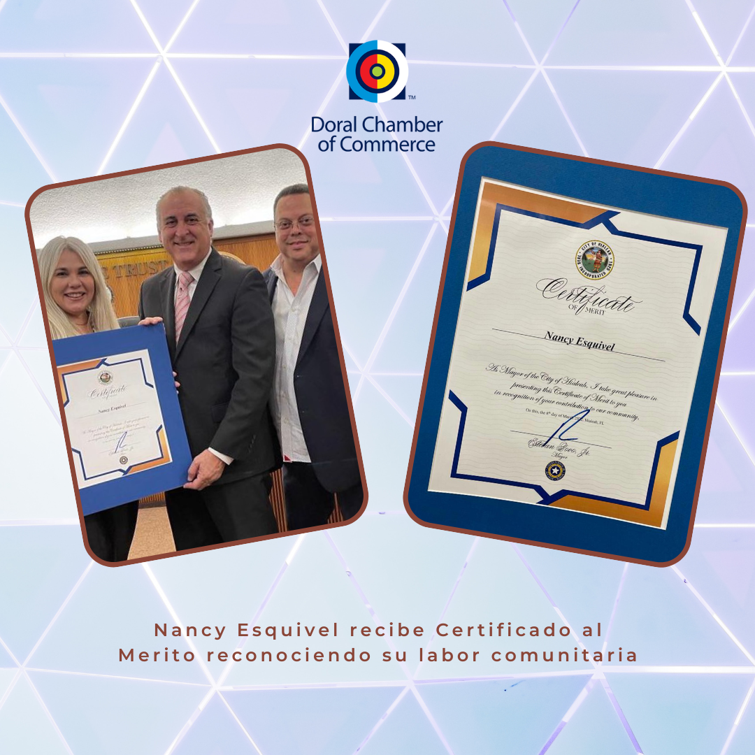 Nancy Esquivel recibe Certificado al merito