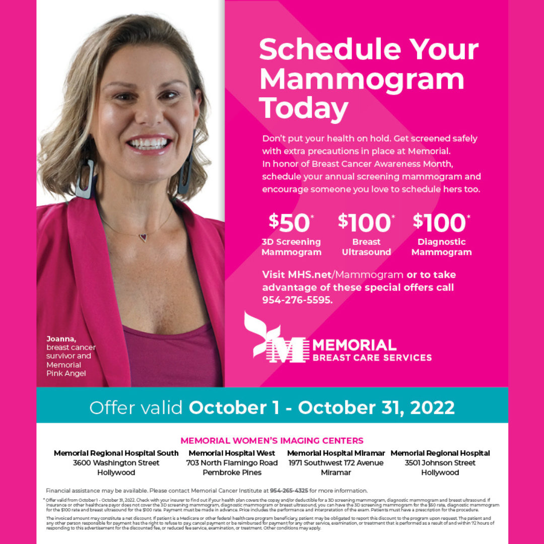 MHS Memorial Breast Cancer Center Mammogram Specials dcc image