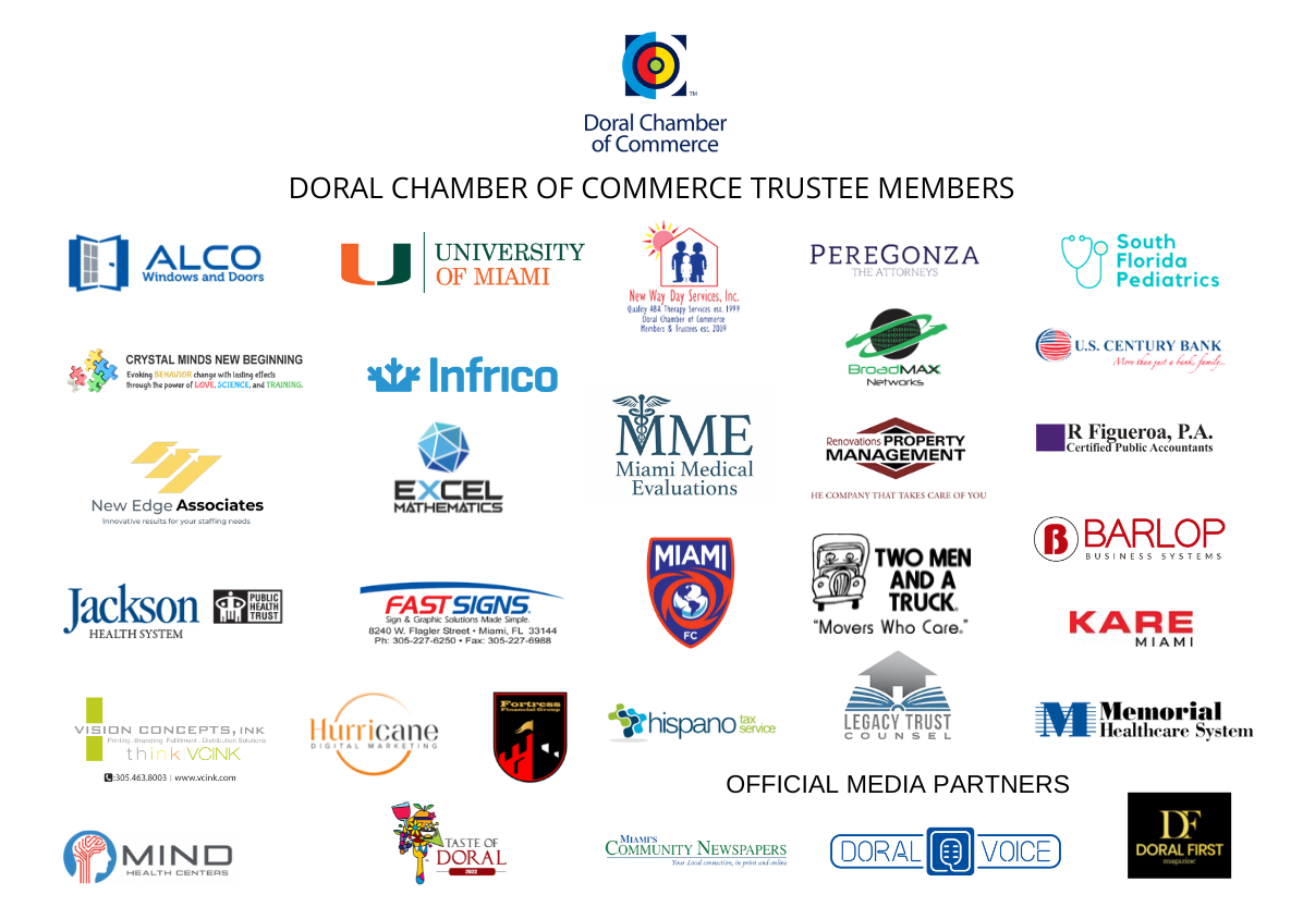 banner of all the doral chamber trustee members