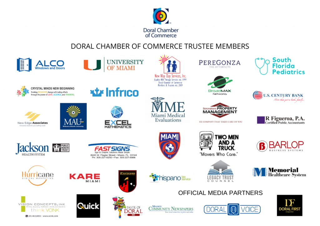 banner of all the doral chamber trustee members