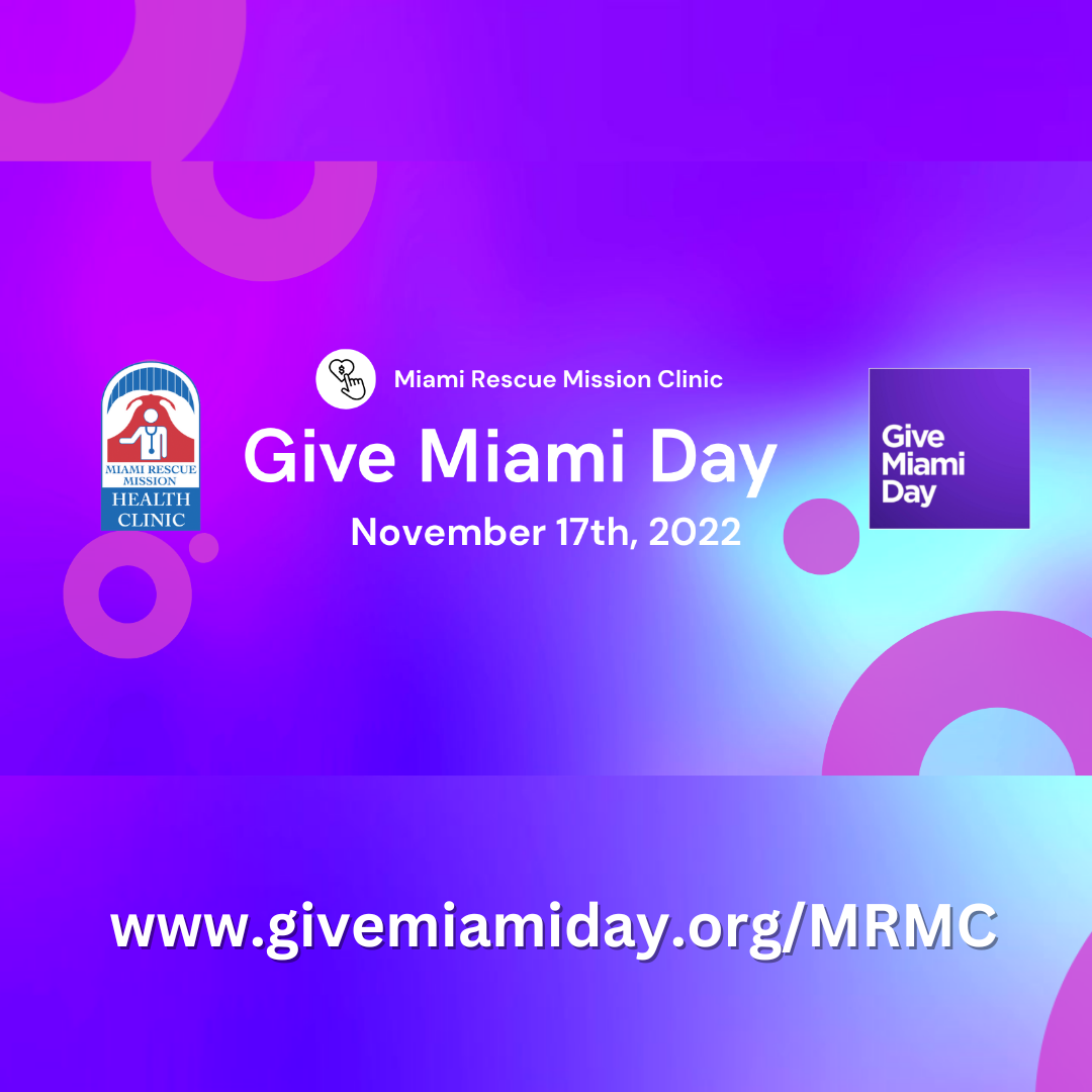 purple background with miami day logos and website in the footer.