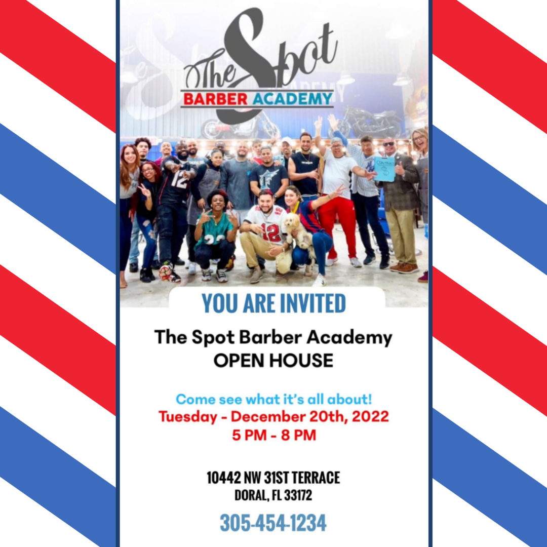 open house at the spot barbershop academy.