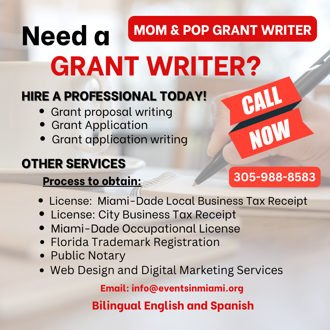 Grant Writing Services | Mom & Pop Small Business Grant MIAMI-DADE GRANT MONEY IS AVAILABLE UP TO $2,500 - $10,000 PER BUSINESS