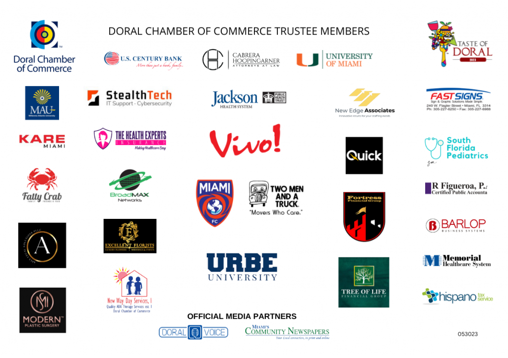 Doral Chamber of Commerce Trustee Members as of May 30th, 2023