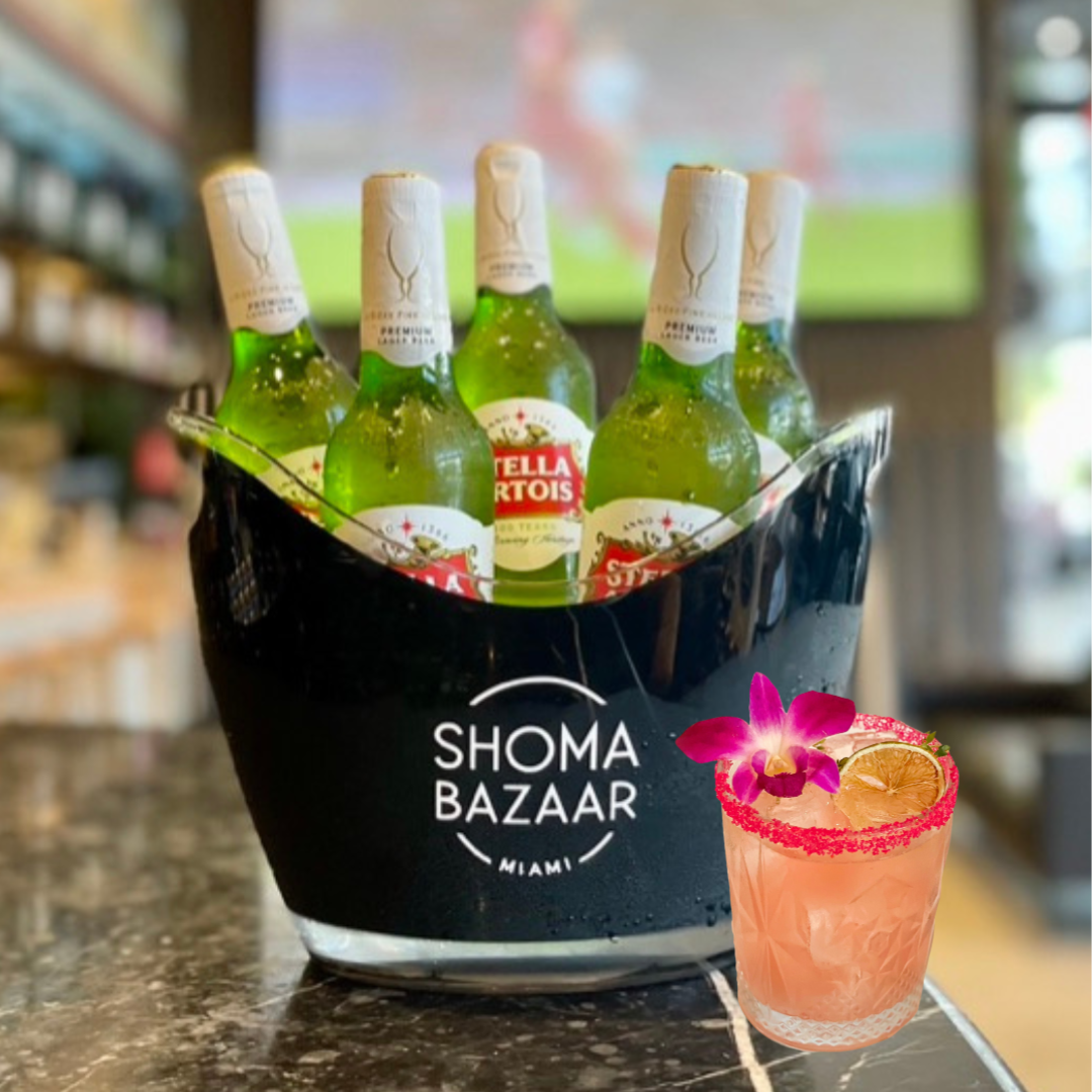 Shoma Bazaar ﻿Come and join us for a great time with tasty drink specials including, 5 beers for $25 and our specialty cocktail 'La Bienvenida'