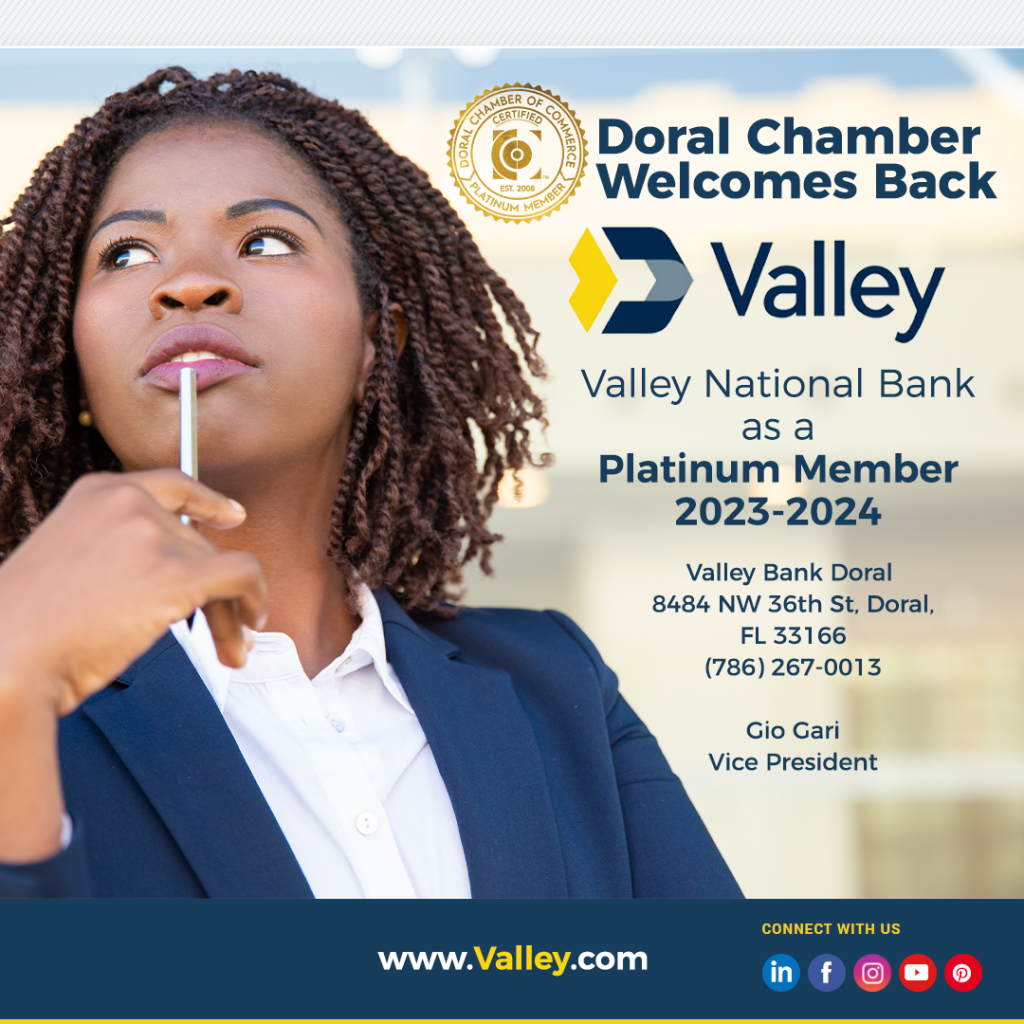 doral chamber welcomes back valley national bank