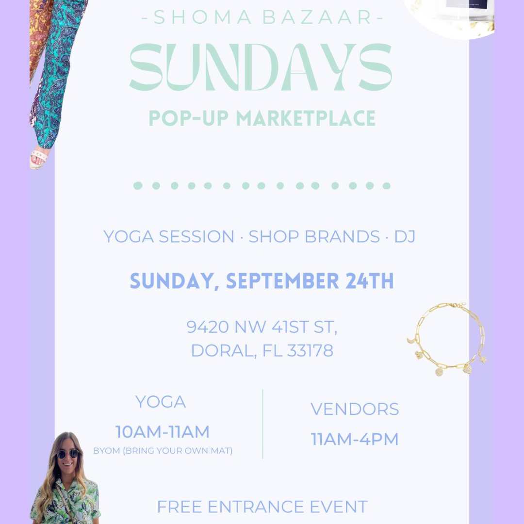 Shoma Bazaar Join us for a delightful Sunday filled with shopping and dining!