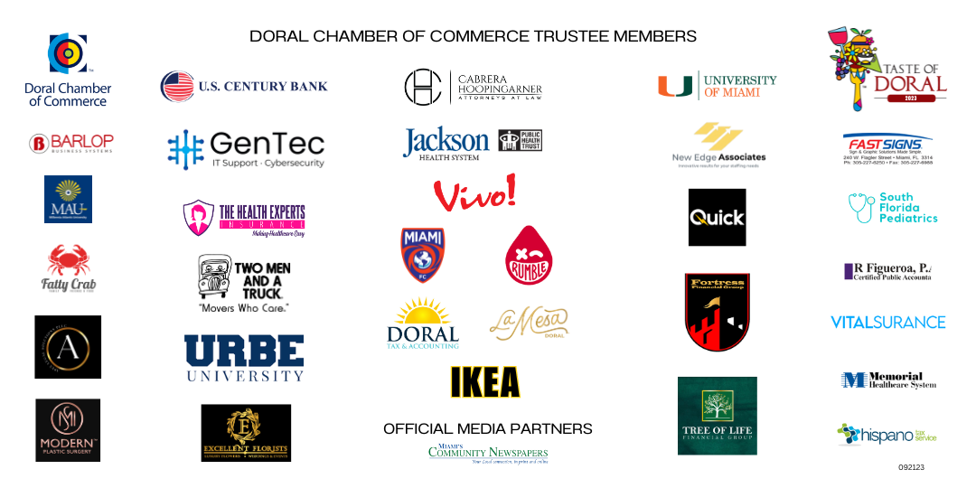 Doral Chamber of Commerce Trustee Members as of September 24th, 2023