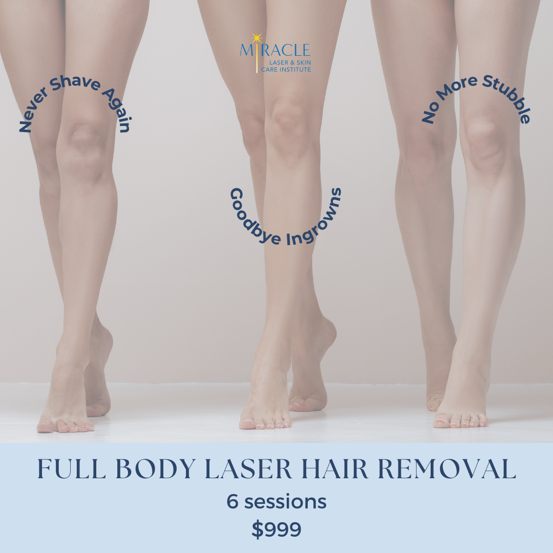 Miracle Laser & Skin Care institute We're offering 6 sessions of Full Body Laser Hair Removal for only $999!