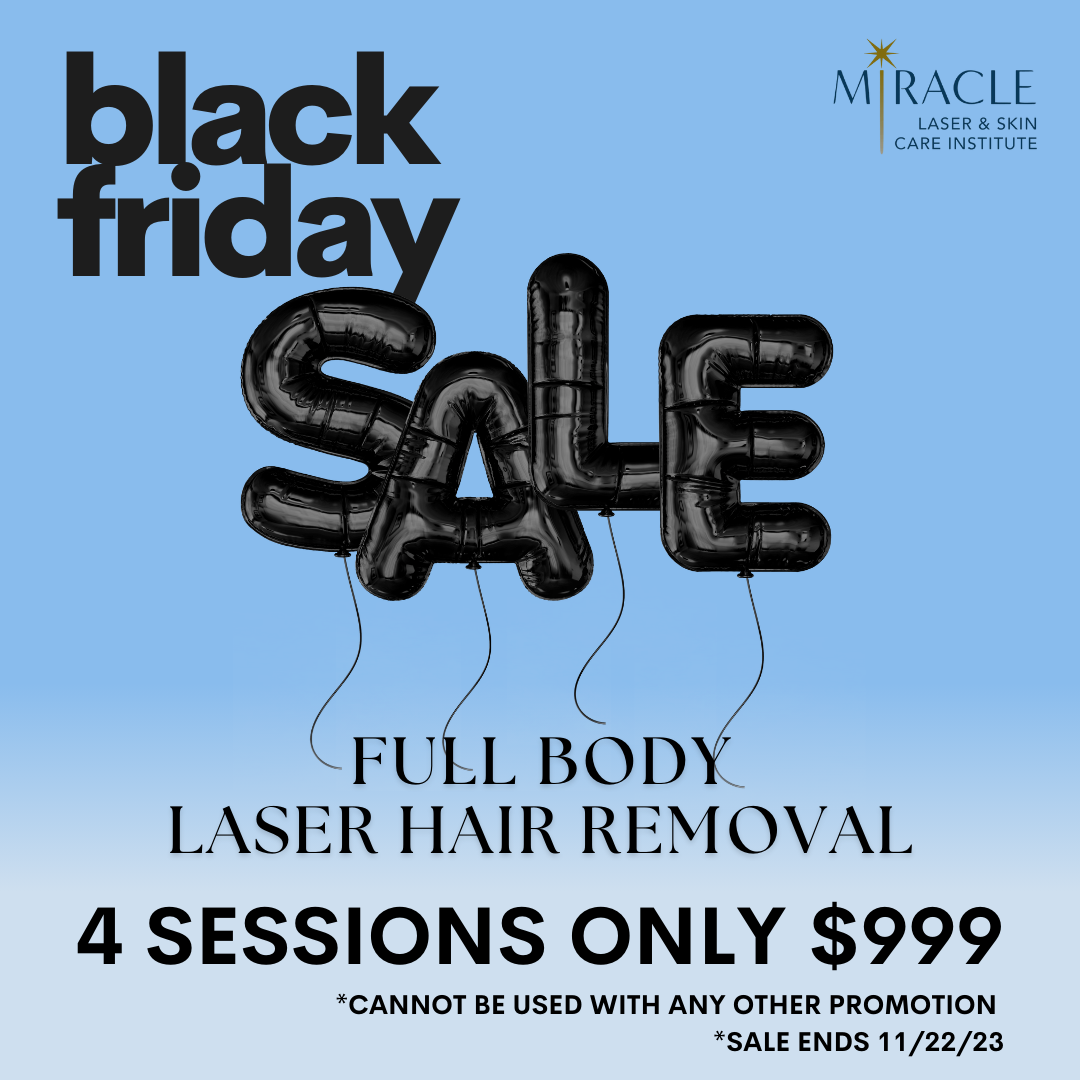 Miracle Laser & Skin Care institute our Black Friday Sale will last a week long and it's better than ever! Call us to get your deal today!