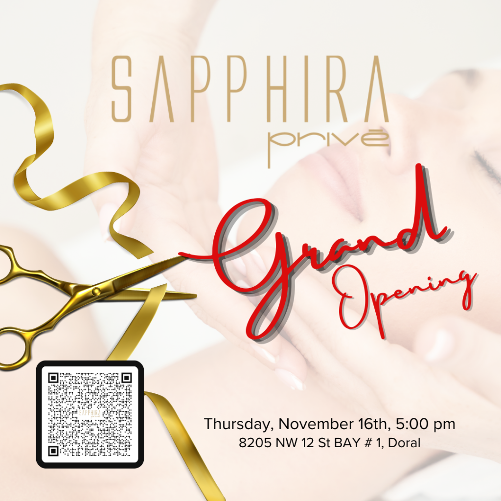 Sapphira Prive Med Spa Join us for the grand unveiling of Sapphira Prive in Doral, a haven where beauty and serenity converge. This inaugural event marks the beginning of an extraordinary journey into luxury medspa services