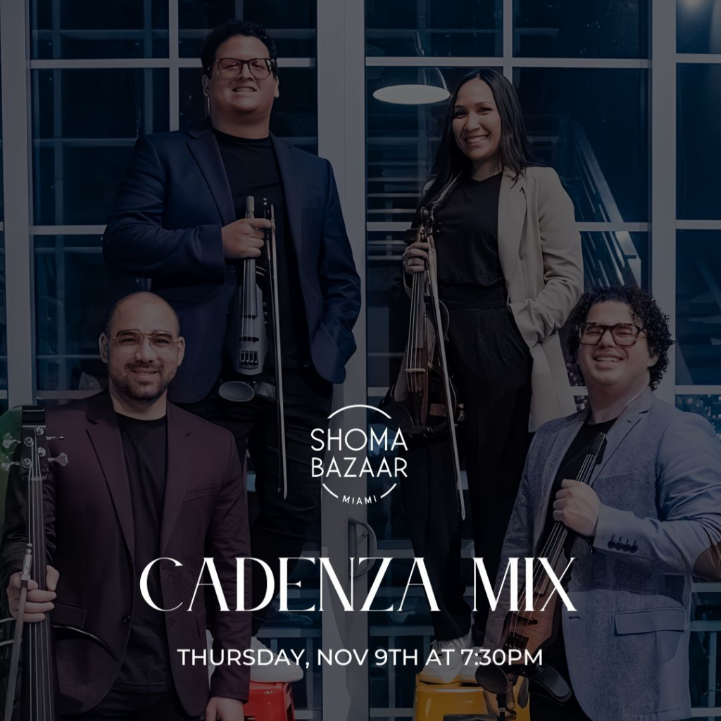 Shoma Bazaar Join us for a night of music with the wonderful Cadenza Group