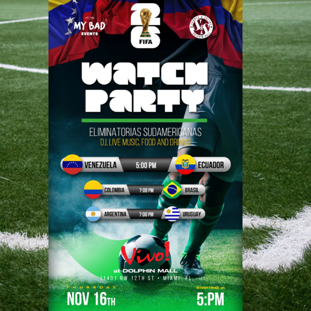 ﻿ Vivo! Dolphin Mall CONMEBOL FIFA WATCH PARTY! ﻿Make your reservations now!