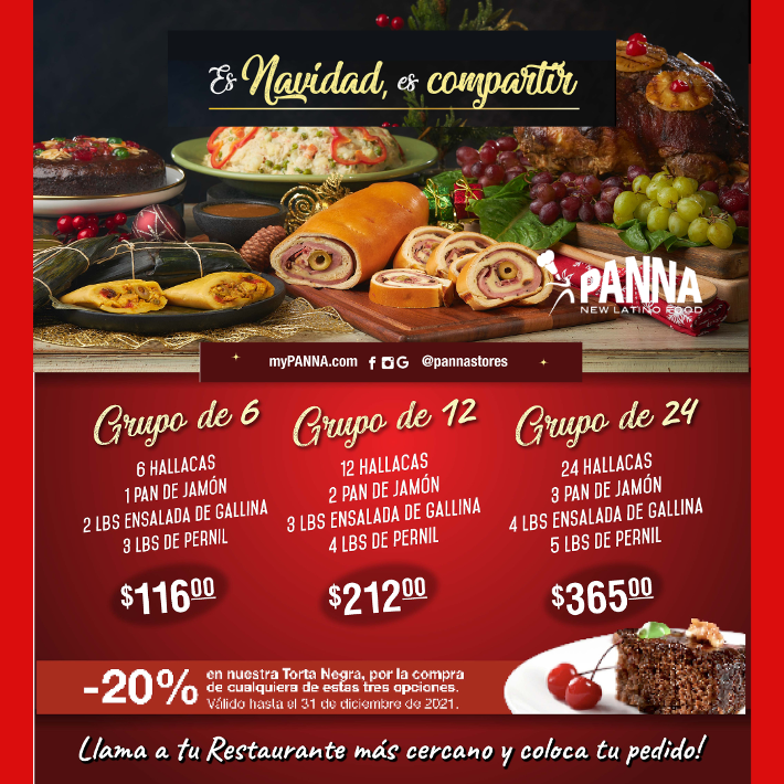 ﻿ PANNA Reserve Your Christmas Combo by Calling PANNA Doral