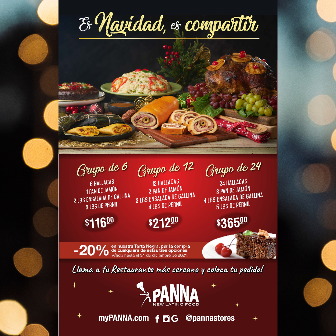 PANNA Reserve your Christmas Combo by calling Panna Doral at (305) 614-0202 until December 23rd.