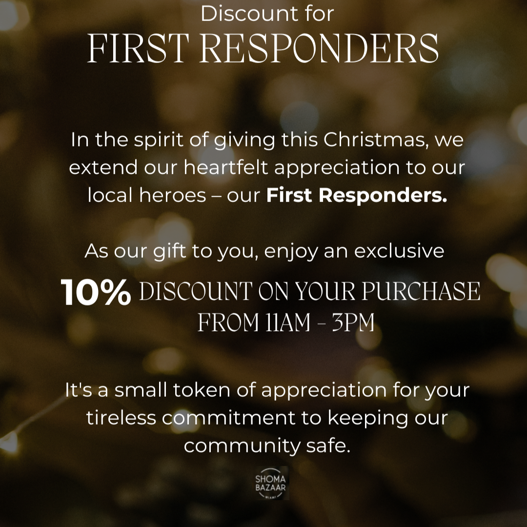 Shoma Bazaar is offering discounts for our 1st responders!