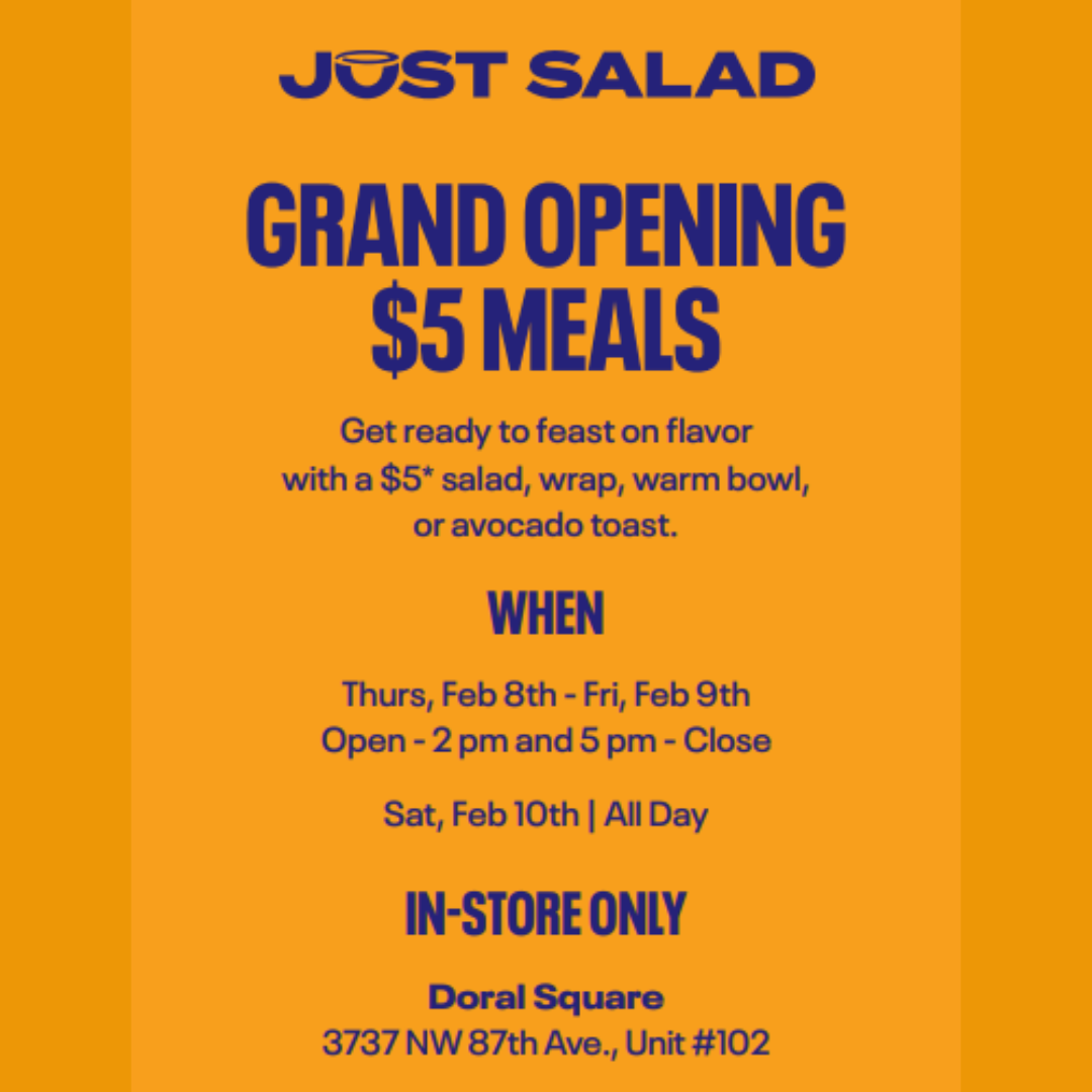 Just Salad Grand Opening $5.00 meals