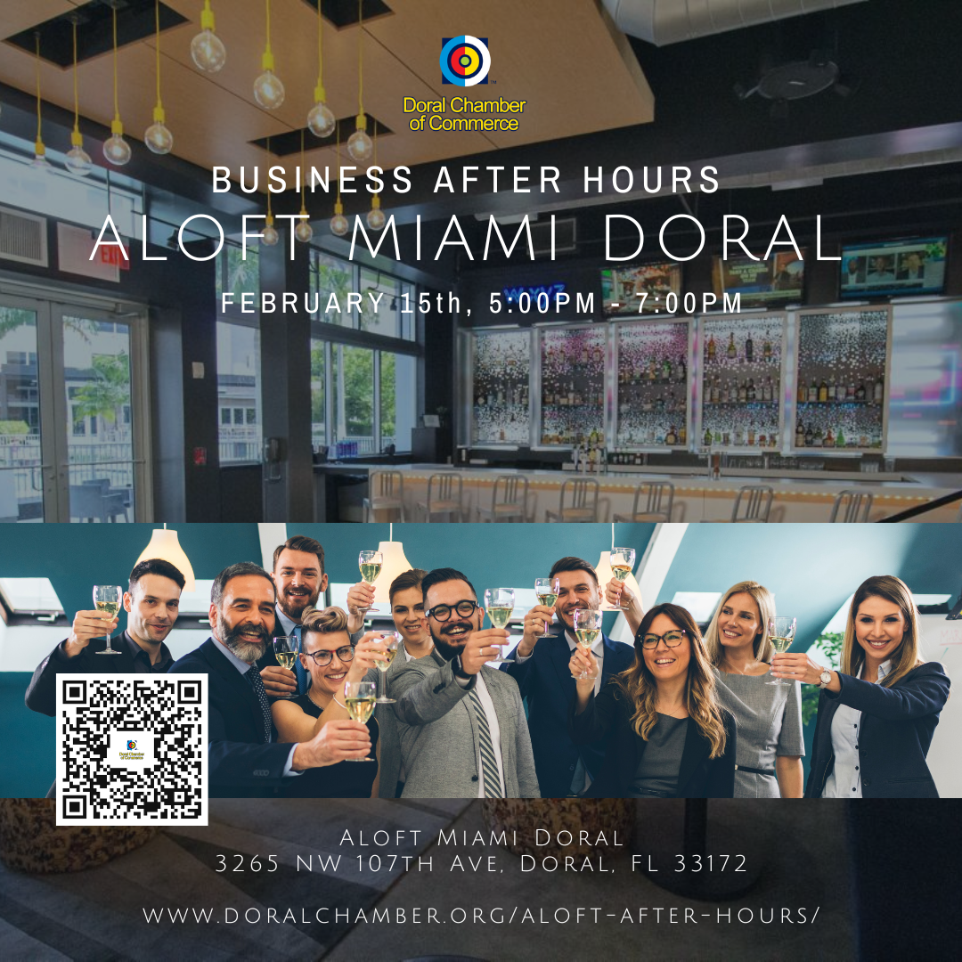 Business After-hours at Aloft Miami Doral. A Doral Chamber of Commerce Networking Event.