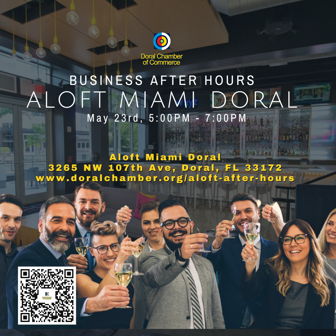 Business After-hours at Aloft Miami Doral. A Doral Chamber of Commerce Networking Event. after-hours