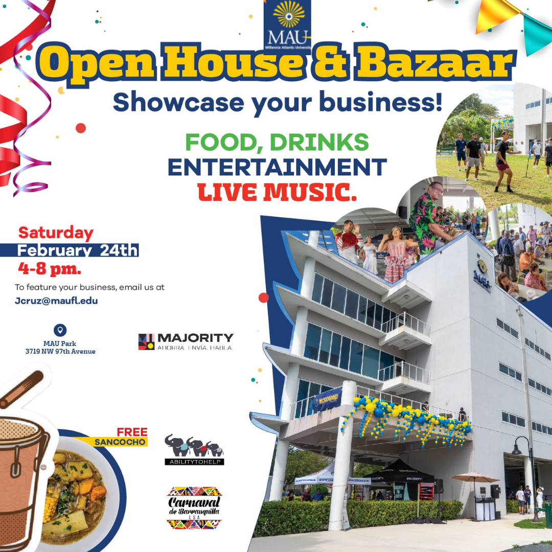Millennia Atlantic University is hosting its Spring 2024 Open House & Bazaar, featuring free sancocho for the entire community