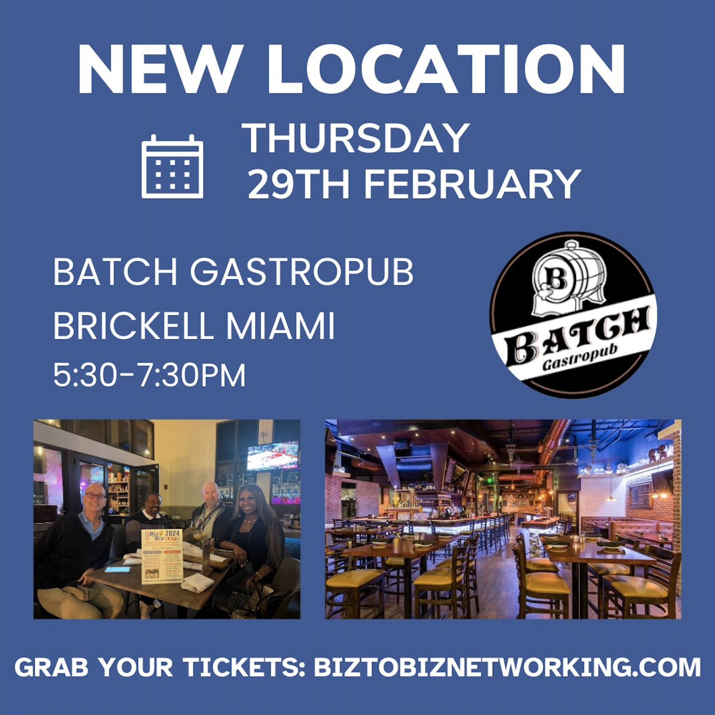 If you’re in South Florida, and looking to make brand new business connections, then join Biz To Biz Thursday, Feb. 29th from 5:30 to 7:30 PM!
