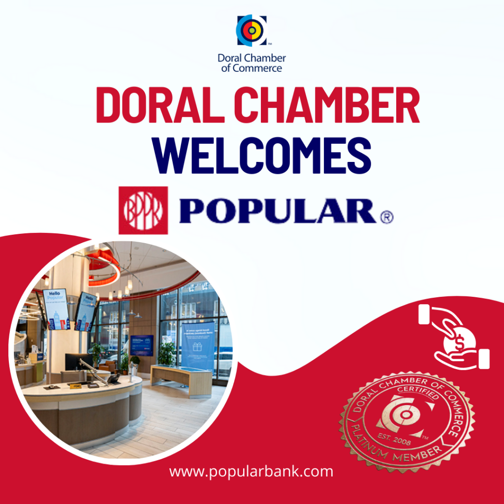 Doral Chamber Welcomes Popular Bank Banner