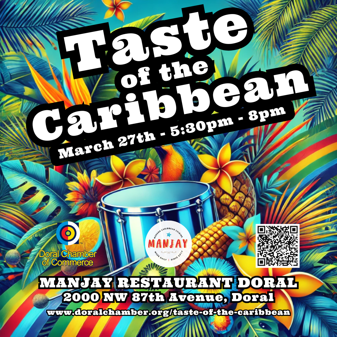 Taste of the Caribbean at Manjay Restaurant Doral. A Doral Chamber of Commerce Networking Event.