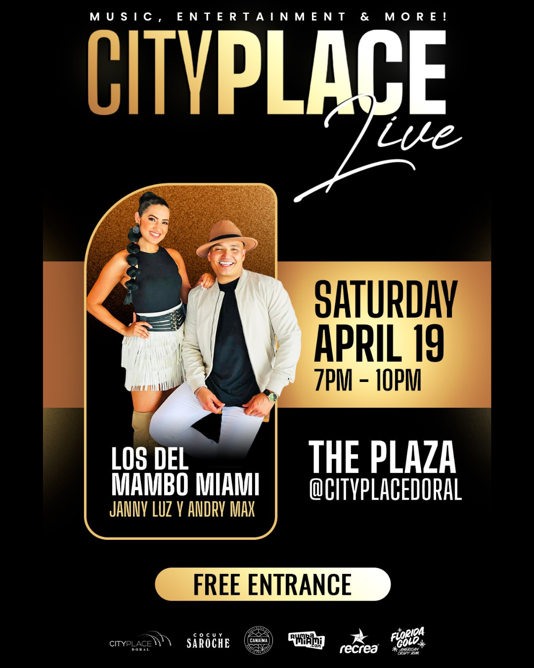 CityPlace Doral Live! Music & Entertainment this Saturday from 7-10pm