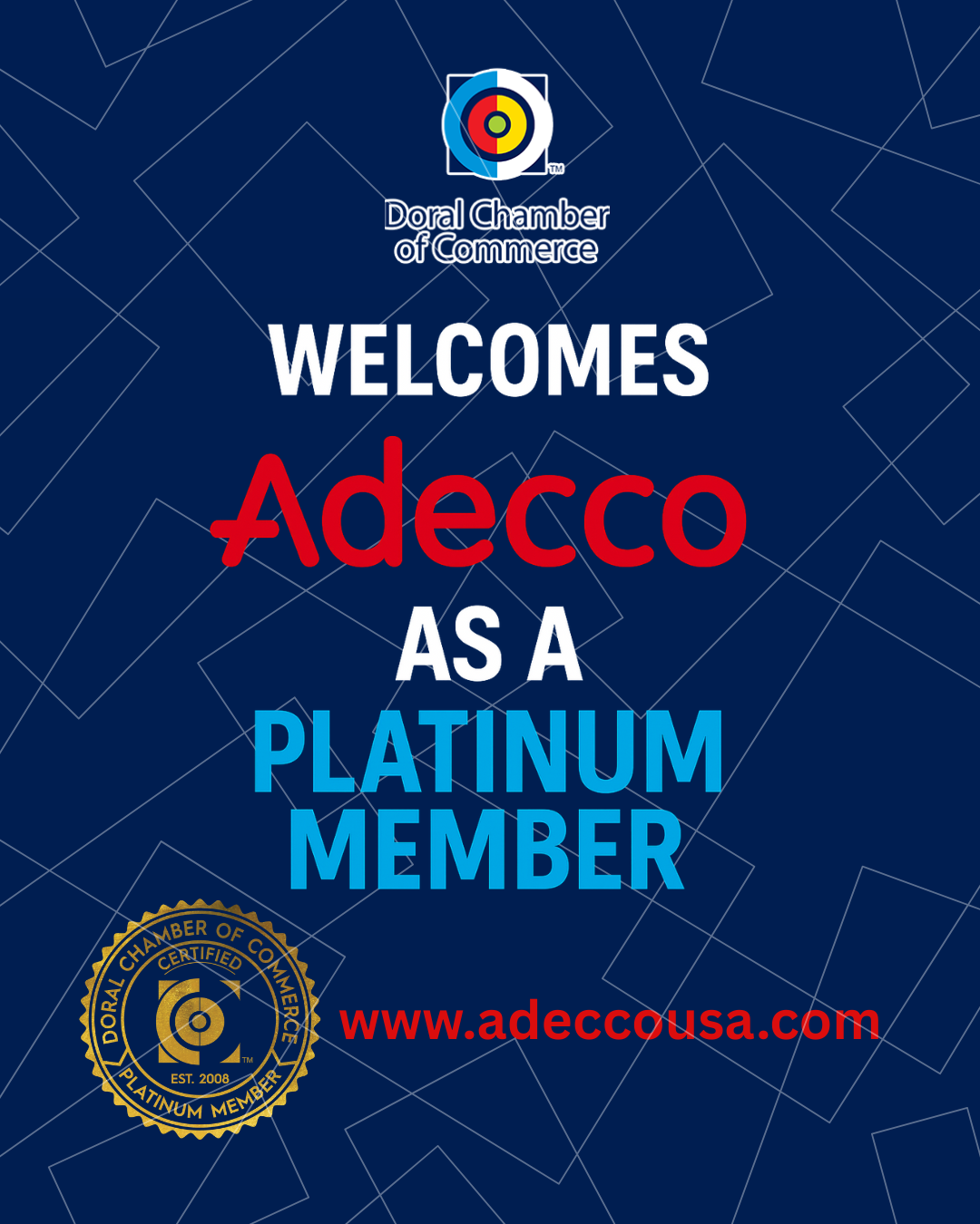 Doral Chamber of Commerce Welcomes Adecco as a Platinum Member!