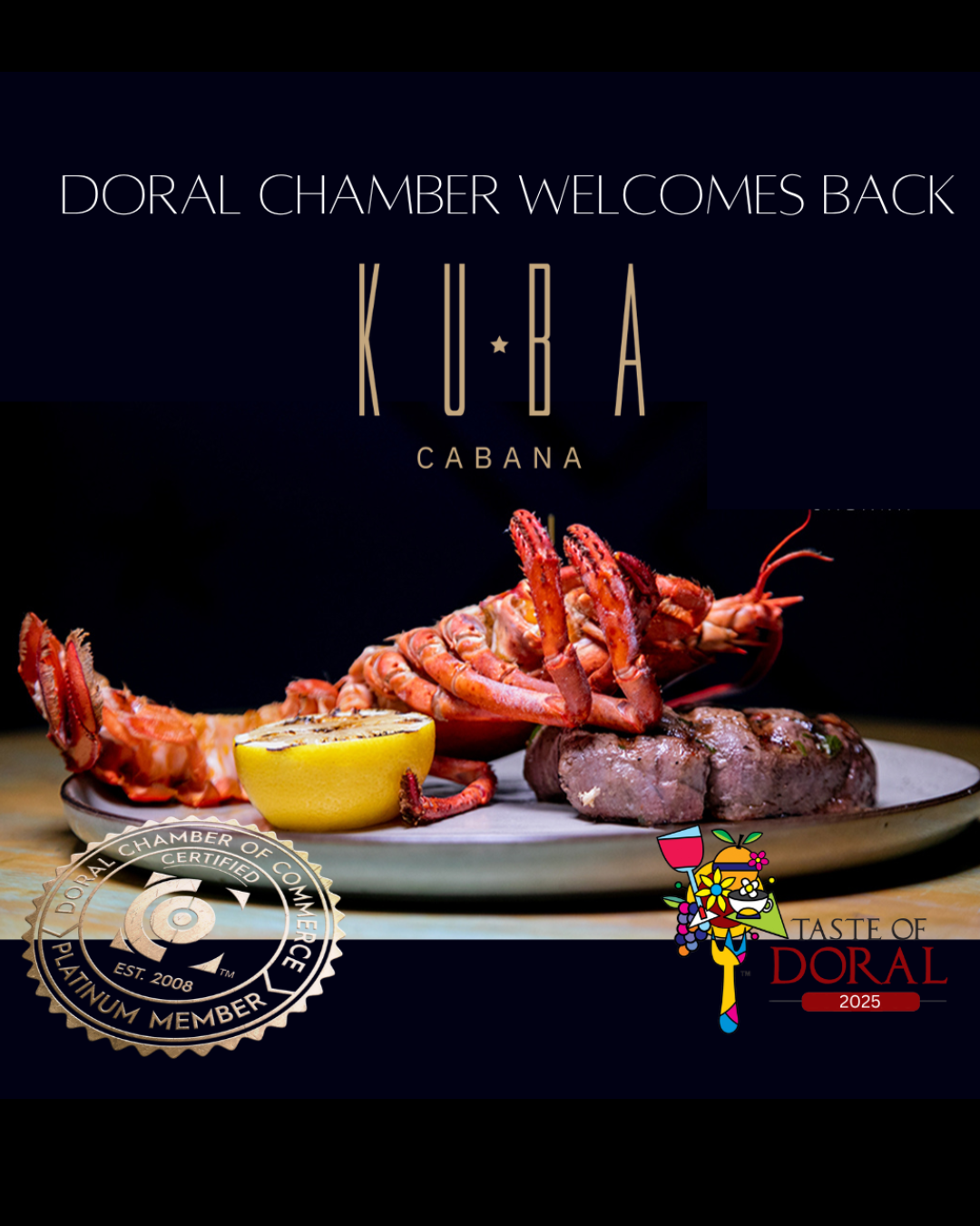 Doral Chamber of Commerce Welcomes Back Kuba Cabana as a Platinum Member!