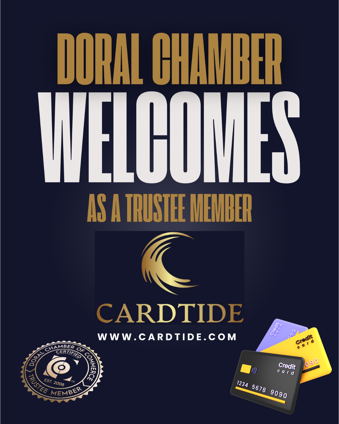 The Doral Chamber of Commerce Proudly Welcomes CardTide as a Trustee Member