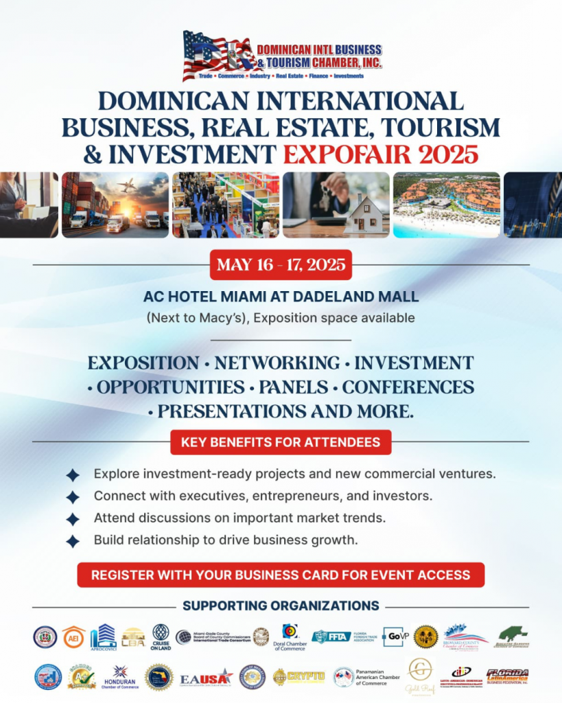 Dominican Intl. Business Tourism Chamber Exclusive Business Opportunity at the Dominican ExpoFair Miami 2025