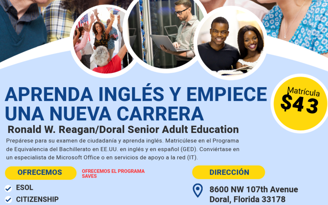 Miami Springs Adult &  Continuing Edu. Ctr  ¡Carrera en un año! Clases Para Adultos!