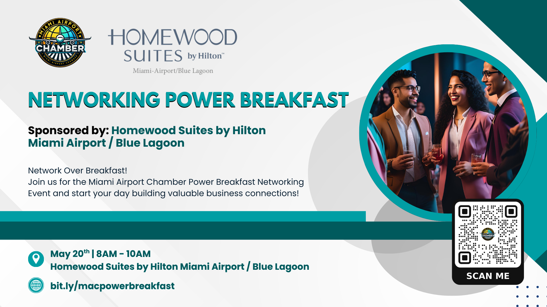 Miami Airport ChamberPower Networking Breakfast ☕✅ Connect with Business Pros✅ Promote Your Business✅ Delicious Continental BreakfastMay 20th, 8 AM – 10:00 AMHomewood Suites by Hilton Miami-Airport/Blue Lagoon5500 Waterford District Dr, Miami, FL 33126️ MAC Members: $10Trustees: FREEGuests: $20#MiamiAirportChamber #PowerNetworking #MiamiBusiness #BreakfastEvent #ChamberNetworking
