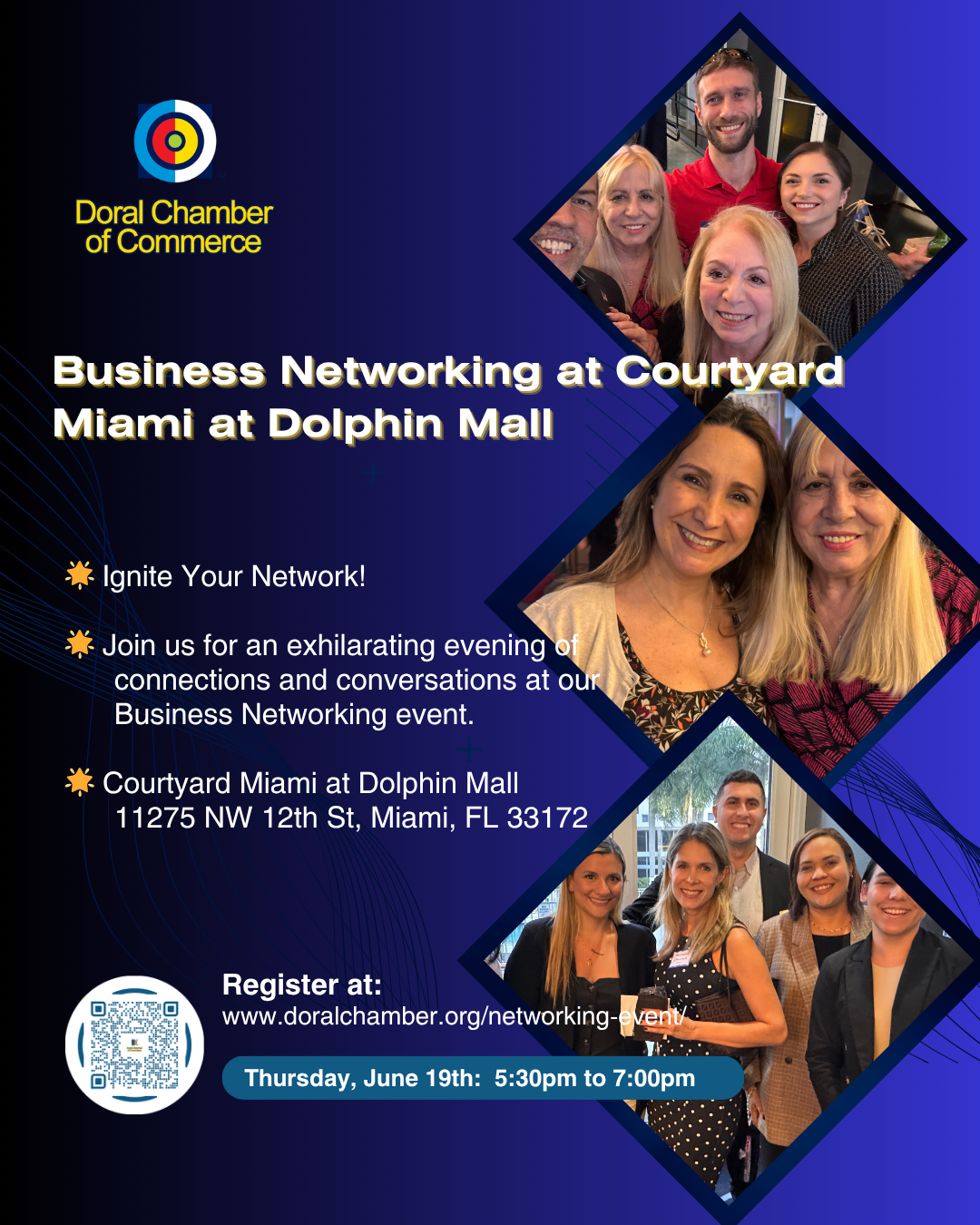 Breakfast Business Networking Event ﻿at Courtyard Miami at Dolphin Mall June 19th