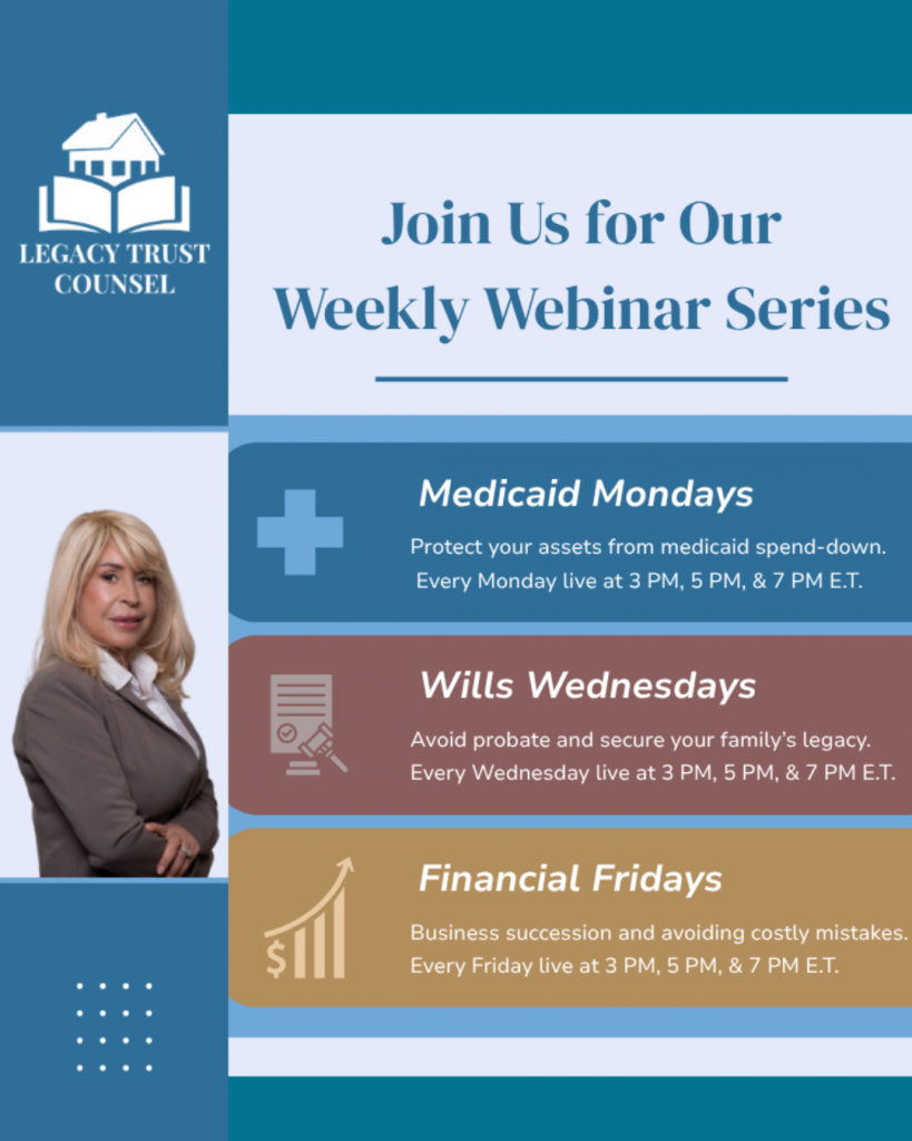 Legacy Trust Counsel, P.A. Estate Planning Webinar Series Promotion