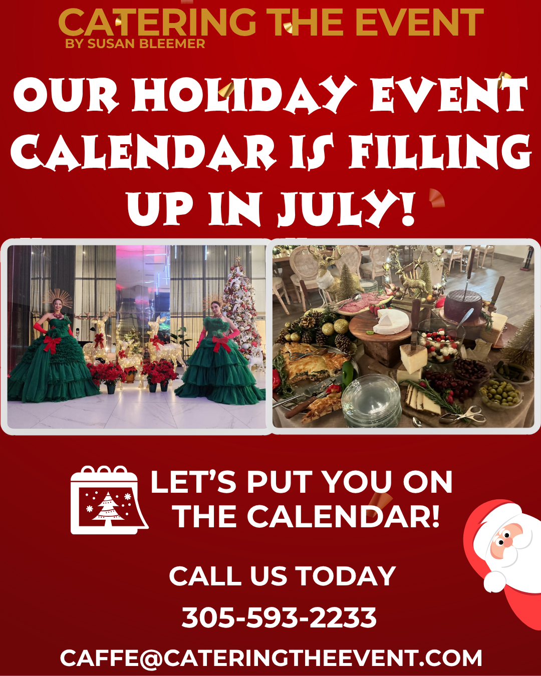 Caffe Cappuccino dba Catering The Event Our Holiday Calendar is Filling Up Fast! Call us to book your event.