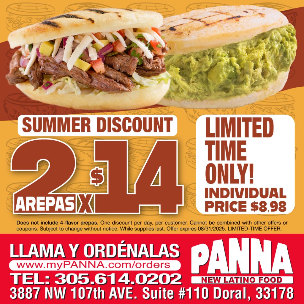 PANNA CAFE EXPRESS AREPAS! Summer Discount LIMITED TIME ONLY!