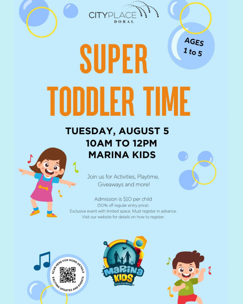CityPlace Doral Super Toddler Tuesday at Marina Kids