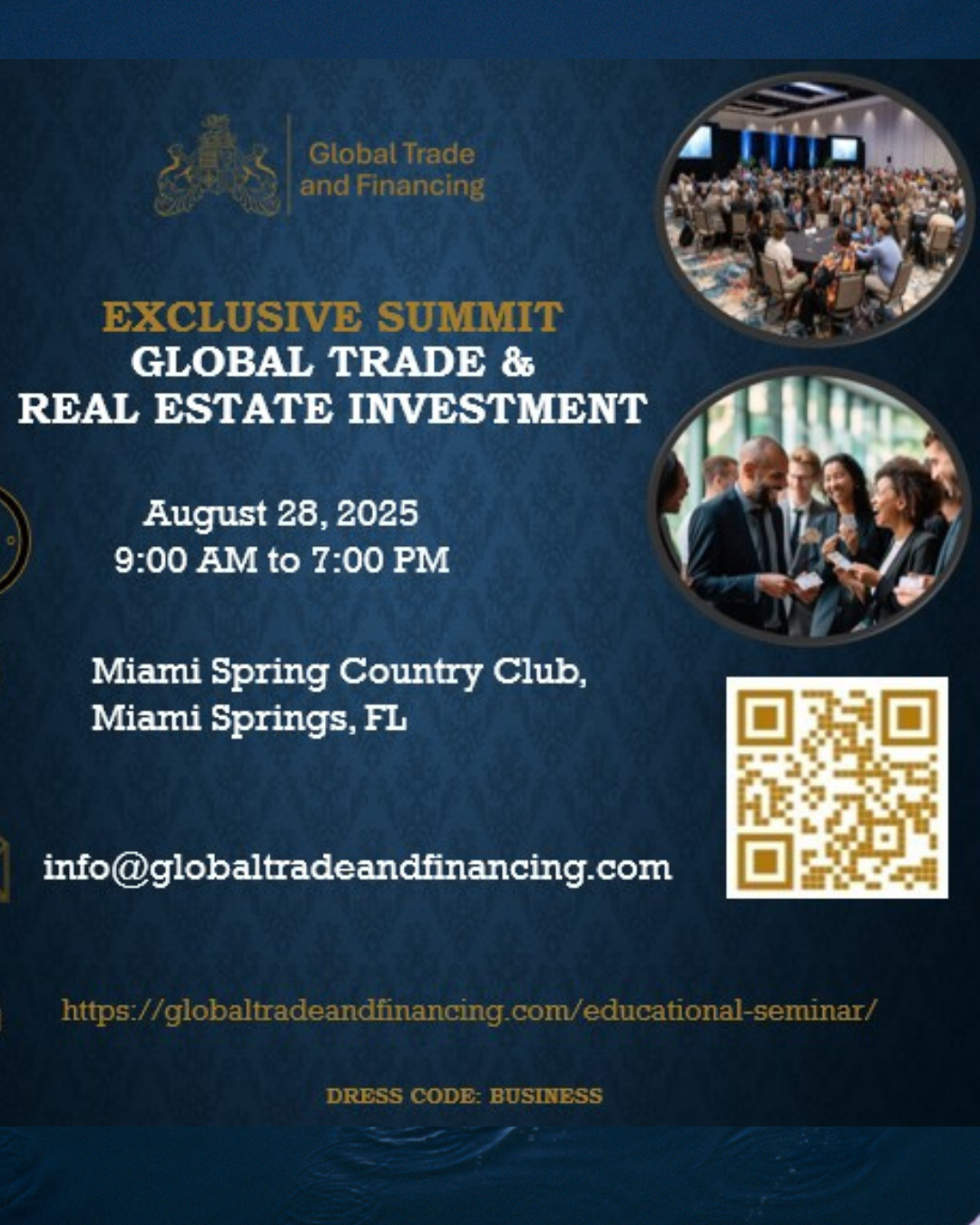 Global Trade & Real Estate Investment Summit Best Ever Event in South Florida-Educational Seminar