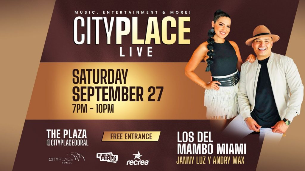 CityPlace Doral LIVE! Join us at the Fountain plaza this and every Saturday night from 7-10pm for live music and entertainment.