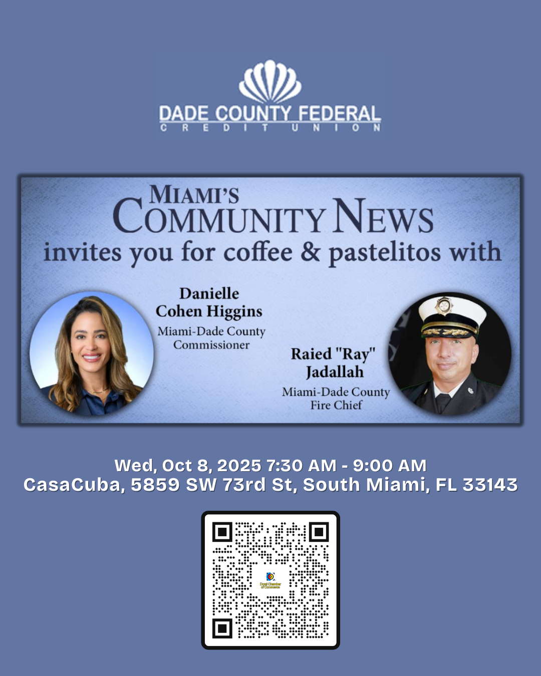 Networking Breakfast at CasaCuba with Commissioner Danielle Cohen Higgins & Fire Chief Raied Jadallah 